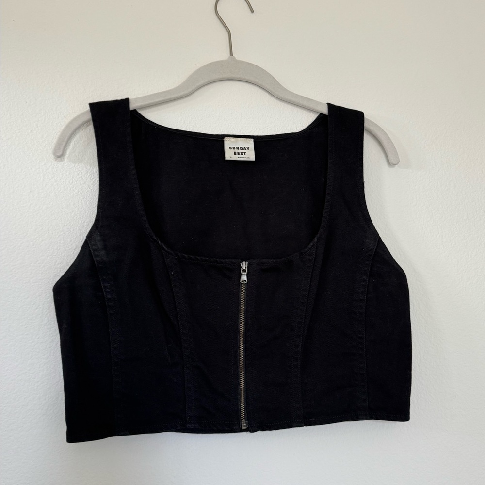 Sunday Best Black Zipper Tank Top